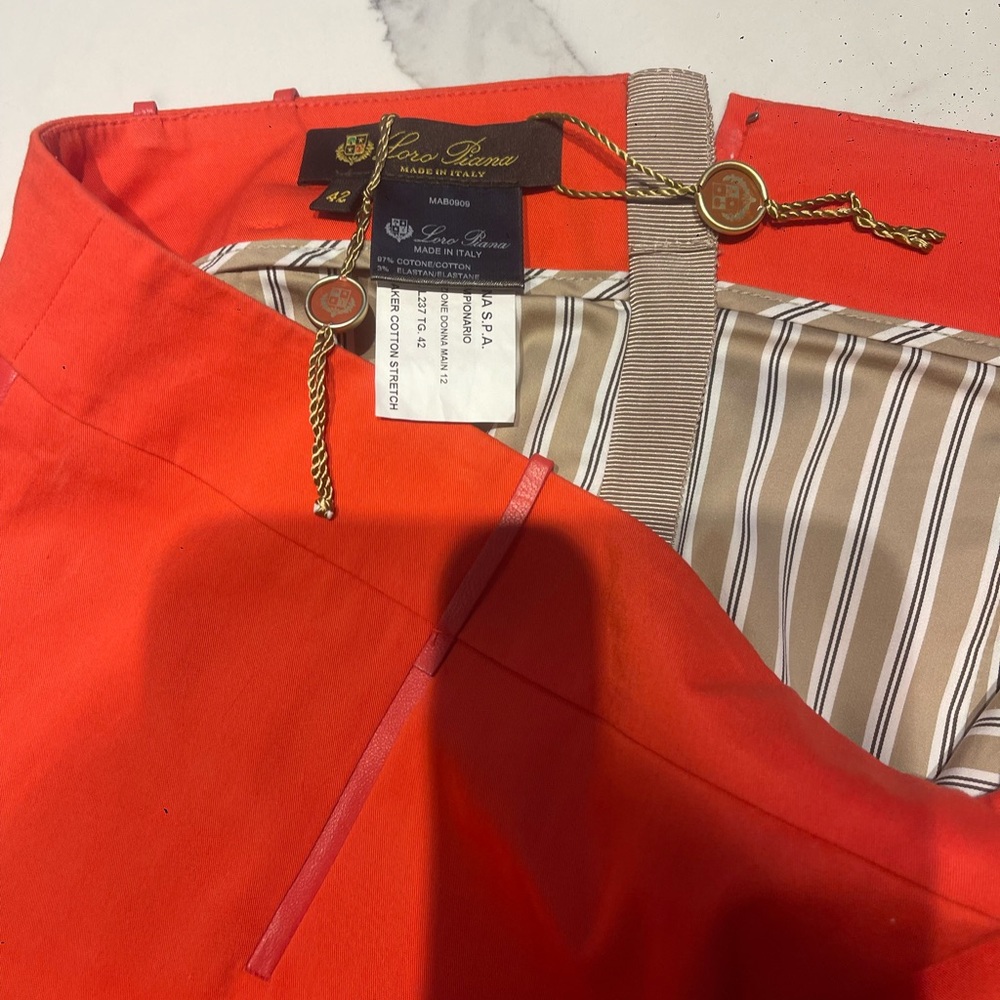 Loro Piana Vibrant Orange Skirt